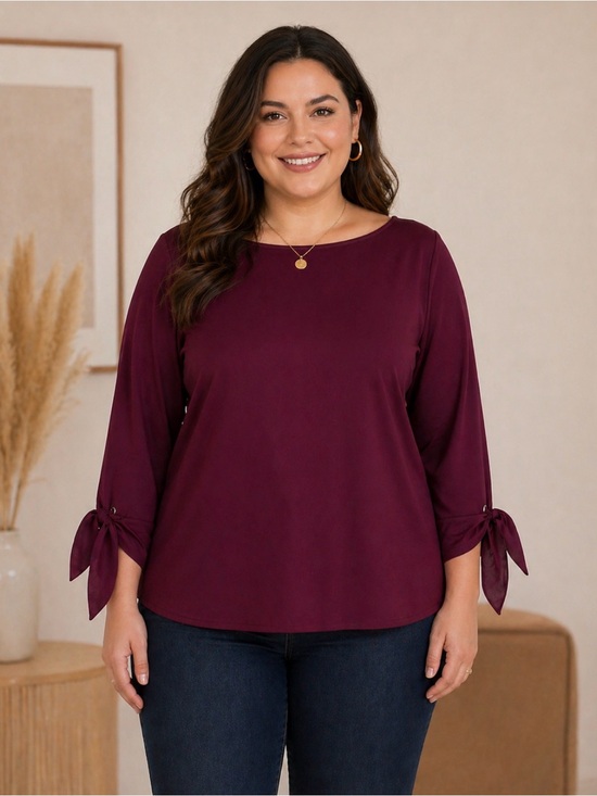 Banana Republic Tops - Banana Republic Tie-Sleeve Boatneck Top in Plum